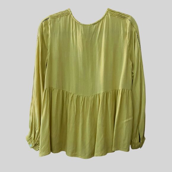 NWOT Max long sleeve button down peasant blouse - Picture 2 of 8